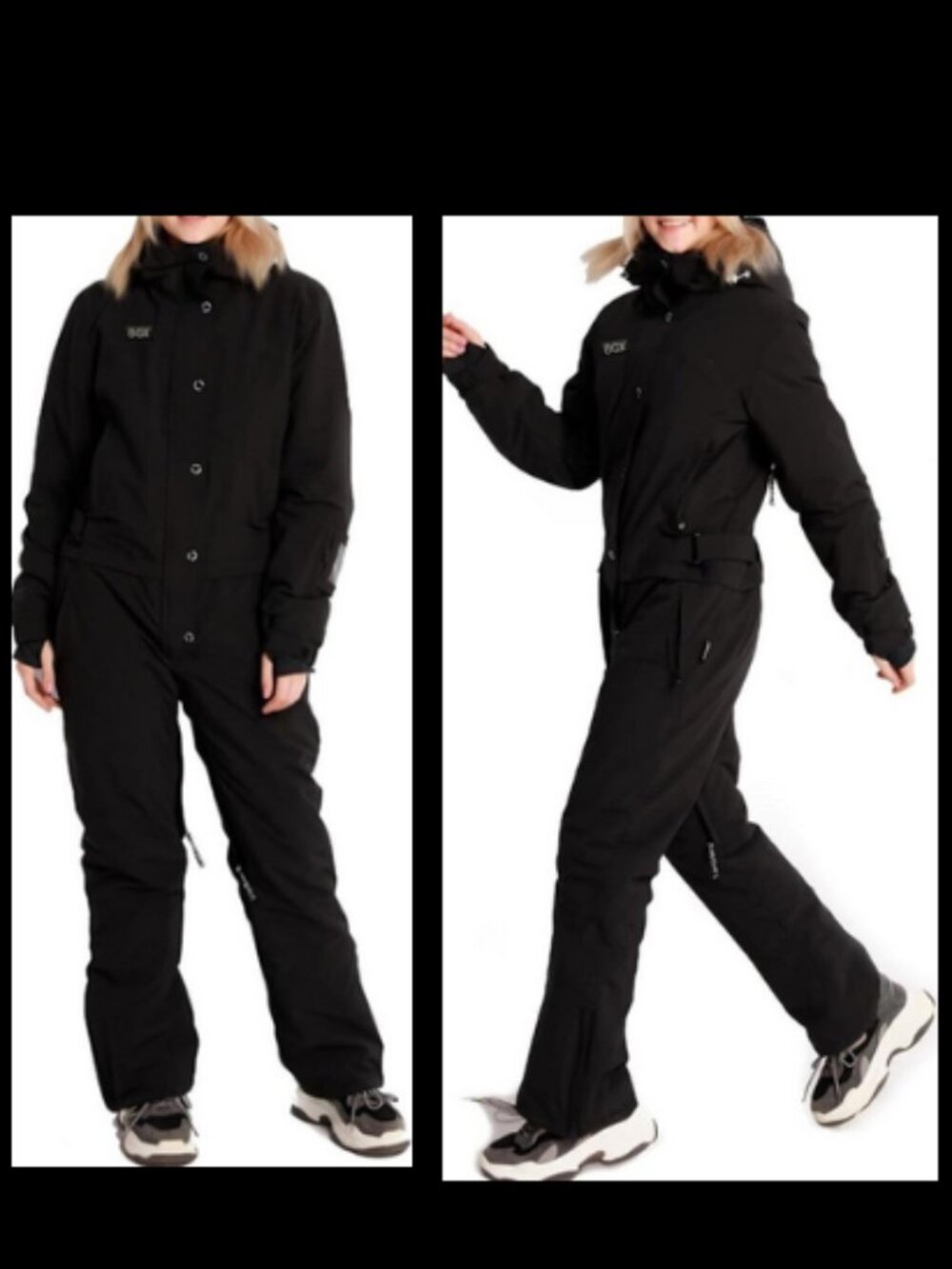 NWT Blue Magic Ski Suit One Piece Black Snowsuit Snowboard Snow Bib Womens XXL